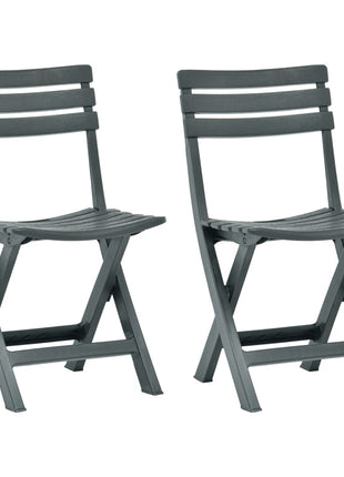 Tuinstoelen inklapbaar 2 st kunststof groen