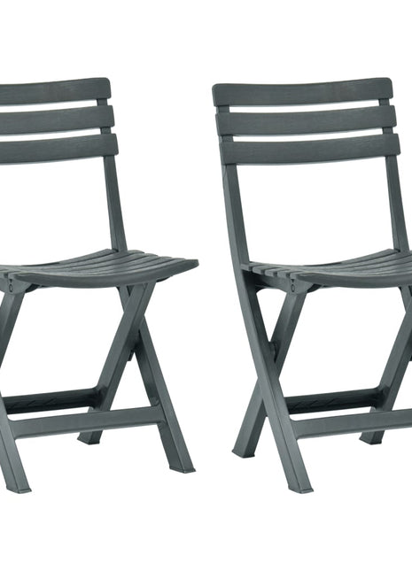 Tuinstoelen inklapbaar 2 st kunststof groen