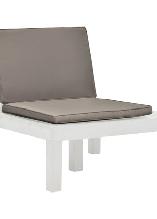 Loungestoel met kussen kunststof wit