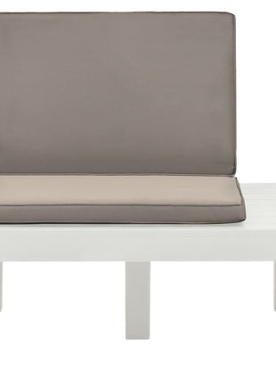 Loungestoel met kussen kunststof wit
