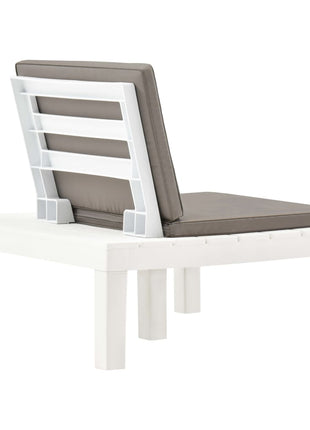 Loungestoel met kussen kunststof wit