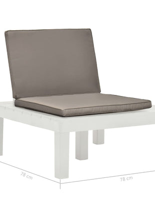 Loungestoel met kussen kunststof wit