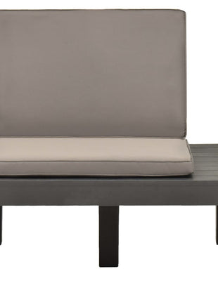 Loungestoel met kussen kunststof antraciet