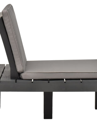 Loungestoel met kussen kunststof antraciet