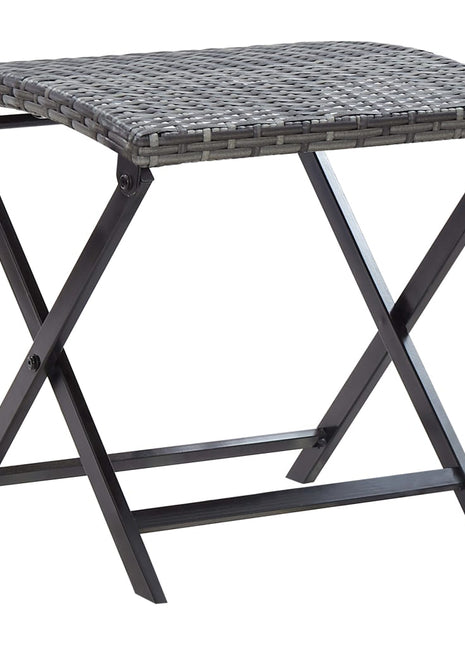 Kruk inklapbaar poly rattan grijs