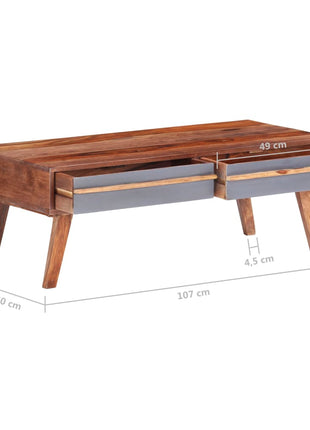 Salontafel 110X50X40 Cm Massief Hout Grijs