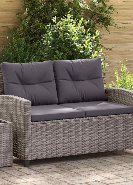 Tuinbank 2-Zits Met Kussens 124 Cm Poly Rattan