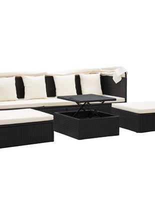 Tuinbed Met Luifel Poly Rattan