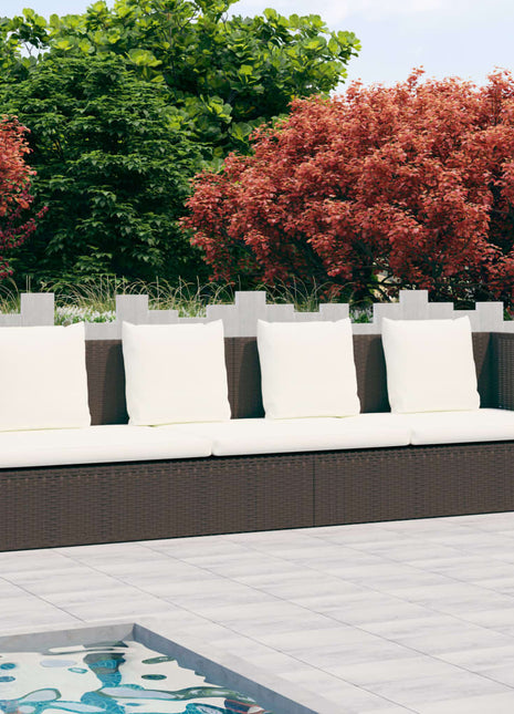 Tuinbed Met Kussens Poly Rattan