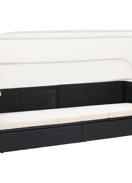Tuinbed Met Luifel 205X62 Cm Poly Rattan