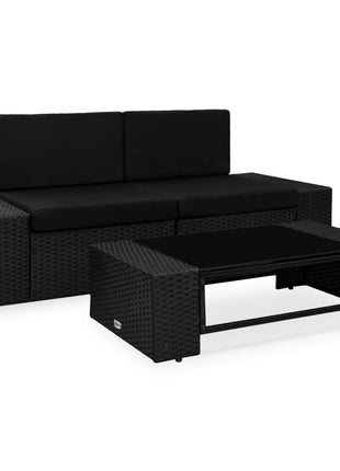 3-Delige Loungeset Poly Rattan