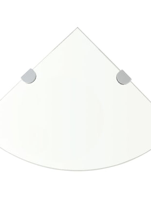 Hoekschap Met Chromen Dragers Transparant Glas Doorzichtig