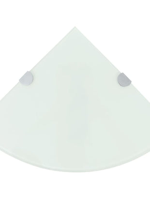 Hoekschap Met Chromen Dragers Glas Wit