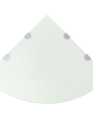 Hoekschap Met Chromen Dragers Glas Wit