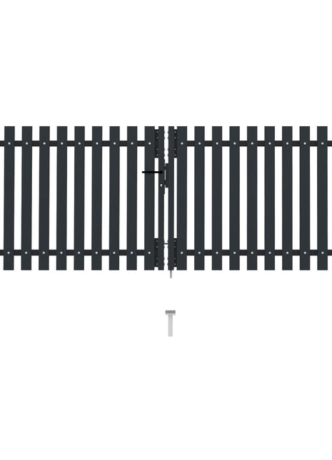 Dubbele Poort Met Deur Staal Antraciet