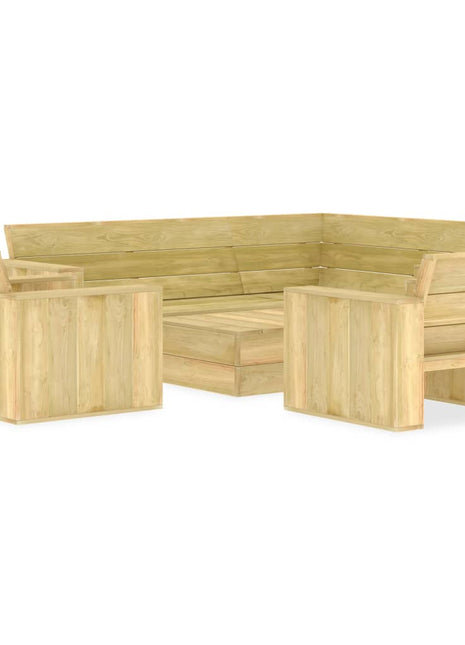 4-Delige Loungeset Geïmpregneerd Grenenhout