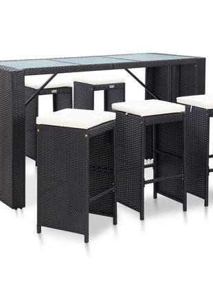 Tuinbarset Met Kussens Poly Rattan
