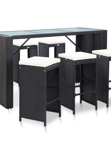 Tuinbarset Met Kussens Poly Rattan
