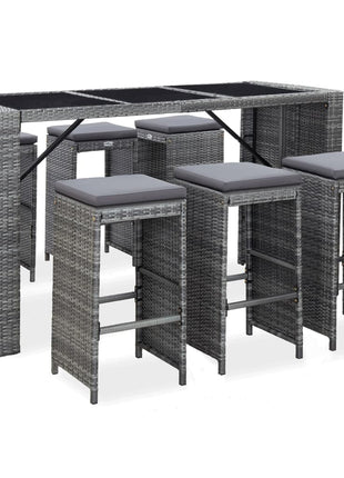 Tuinbarset Met Kussens Poly Rattan