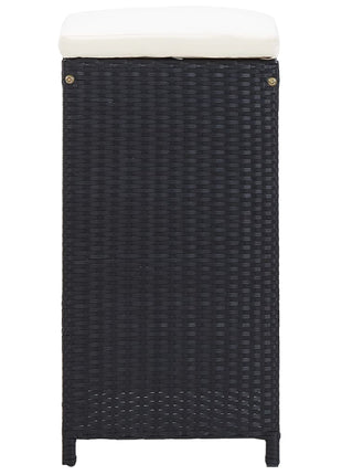 9-Delige Tuinbarset Poly Rattan Zwart