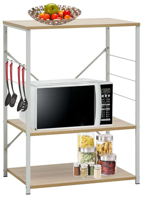 Magnetronkast 60x39,6x79,5 cm bewerkt hout wit en eikenkleurig