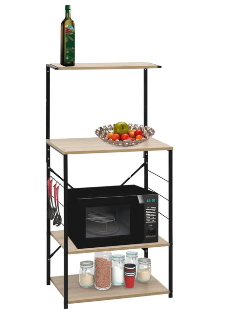 Magnetronkast 60x39,6x123 cm bewerkt hout zwart en eikenkleurig