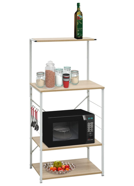 Magnetronkast 60x39,6x123 cm bewerkt hout wit en eikenkleurig