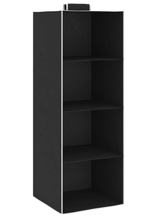 Kledingorganisers Hangend Met 4 Schappen Stof Zwart