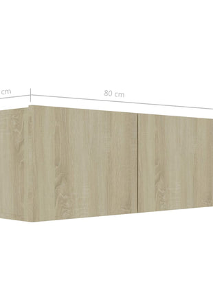 Tv-Meubel 80X30X30 Cm Bewerkt Hout Kleurig