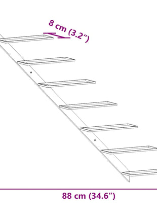 Wijnrek Voor 7 Flessen Wandmontage Metaal Zwart