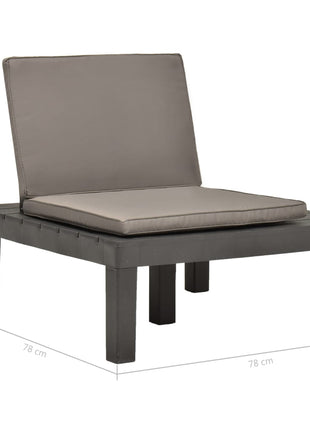 Loungestoelen Met Kussens Kunststof Antraciet