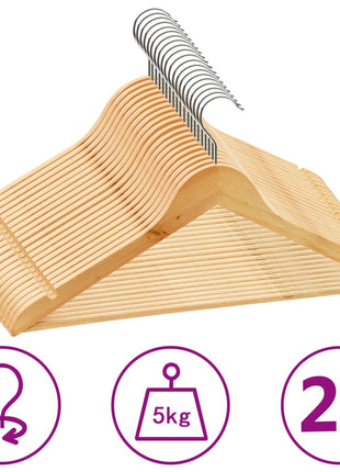 20-Delige Kledinghangerset Anti-Slip Hardhout