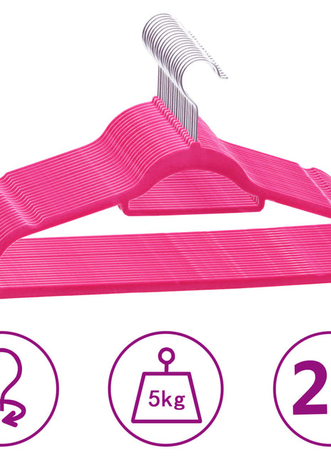 50-Delige Kledinghangerset Anti-Slip Fluweel