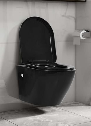 Hangend Toilet Met Verborgen Stortbak Keramiek Zwart