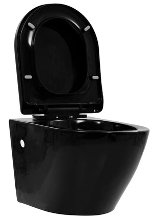 Hangend Toilet Met Verborgen Stortbak Keramiek Zwart