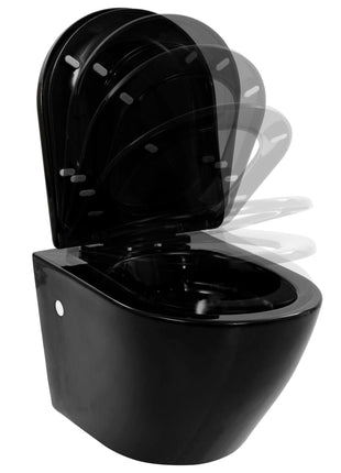 Hangend Toilet Met Verborgen Stortbak Keramiek Zwart