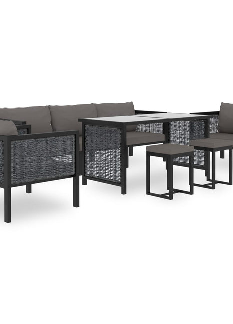 8-Delige Loungeset Met Kussens Poly Rattan Antraciet