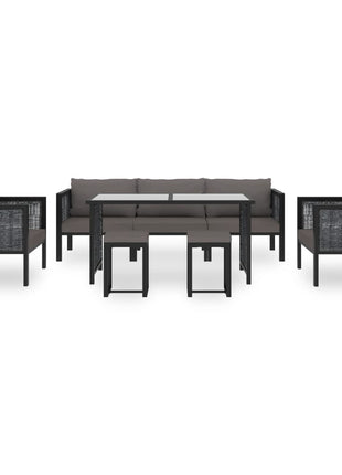 8-Delige Loungeset Met Kussens Poly Rattan Antraciet