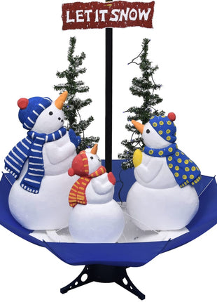 Kerstboom Sneeuwend Met Paraplubasis 170 Cm Pvc Blauw Zwart En Rood