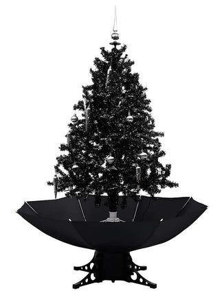 Kerstboom Sneeuwend Met Paraplubasis 140 Cm Pvc Zwart