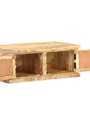 Salontafel 90X50X35 Cm Massief Mangohout En Natuurlijk Riet