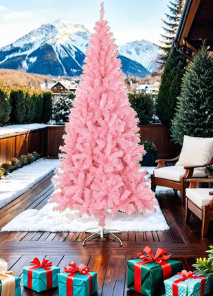 Kunstkerstboom Met Standaard 210 Cm Pvc Roze