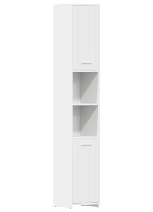 Badkamerkast 30x30x183,5 cm bewerkt hout wit