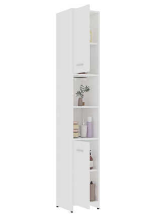 Badkamerkast 30x30x183,5 cm bewerkt hout wit