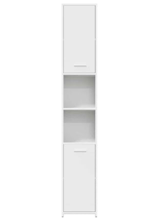 Badkamerkast 30x30x183,5 cm bewerkt hout wit