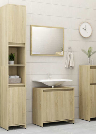 Badkamerkast 60x33x61 cm bewerkt hout sonoma eikenkleurig