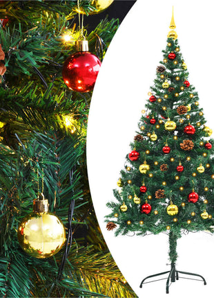 Kunstkerstboom Met Verlichting En Kerstballen 180 Cm Groen