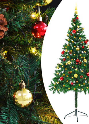 Kunstkerstboom Met Verlichting En Kerstballen 180 Cm Groen
