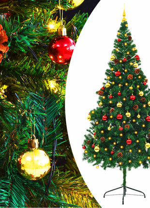 Kunstkerstboom Met Verlichting En Kerstballen 180 Cm Groen