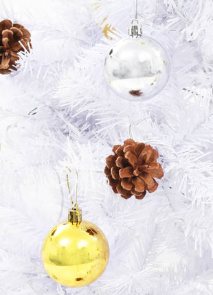 Kunstkerstboom Met Verlichting En Kerstballen 150 Cm Wit
